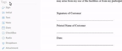 adding and assigning tags in published template links