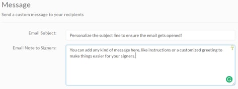 Customize your invitation email messaging and subject line