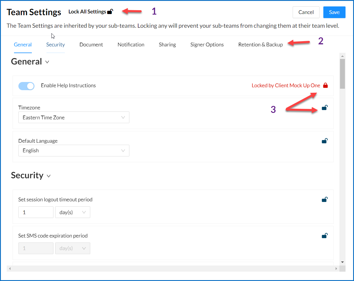 General Team Settings