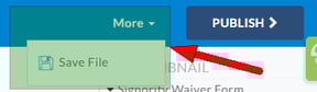Save your template link before publishing
