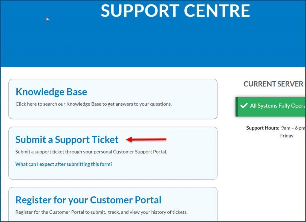 Submit a Support Ticket