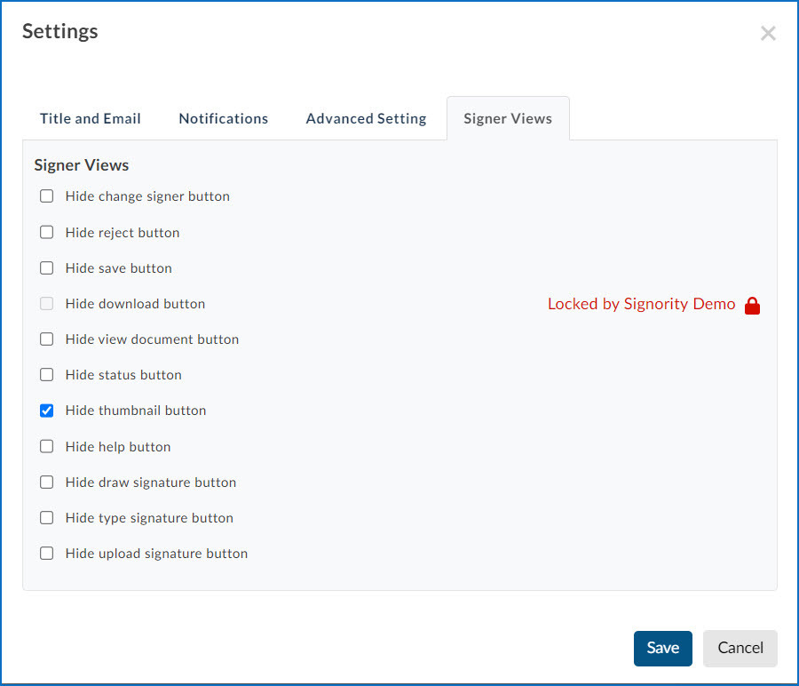 Template Settings Signer Views