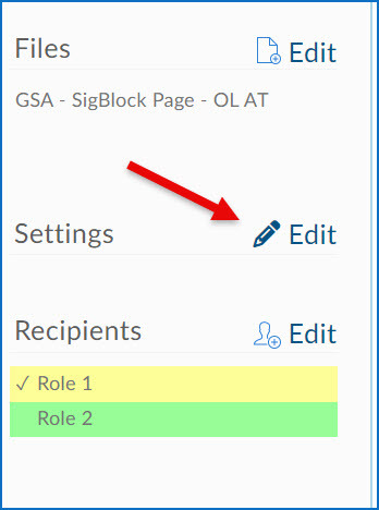 Template settings Edit