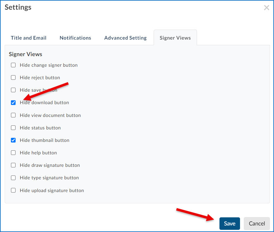 Template settings Updated and saved