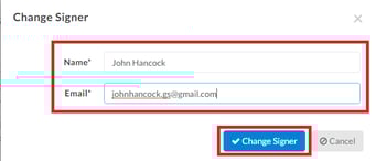 Switch Signer Name and Email