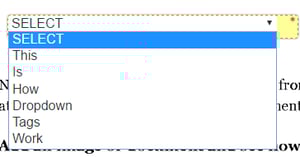 completed dropdown tags
