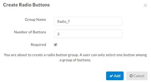 radio button tags settings