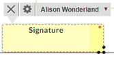 drag and drop signature tags to add them to the document
